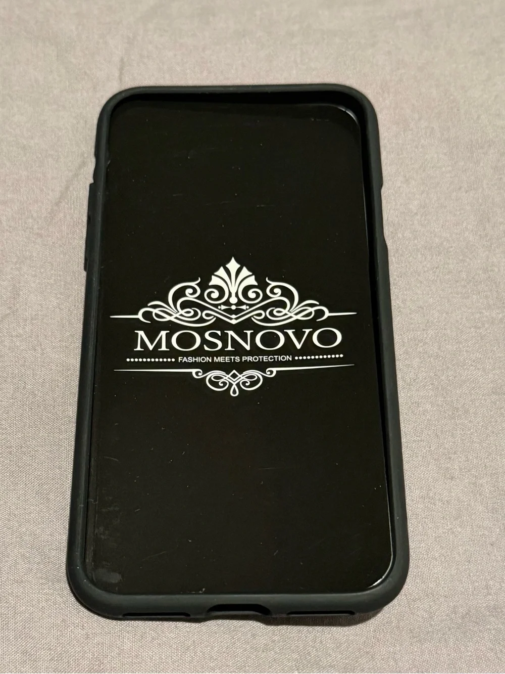 Adidas Black Phone Case with White Three-Stripes Trefoil